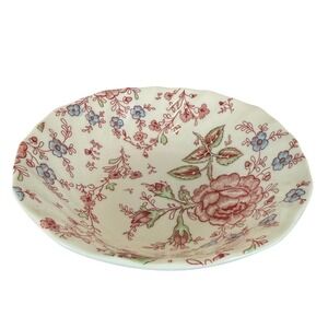 VTG 1980s Johnson Bros Rose Chintz 6‎ 1/8" Coupe Cereal Bowl England 1883 Stamp